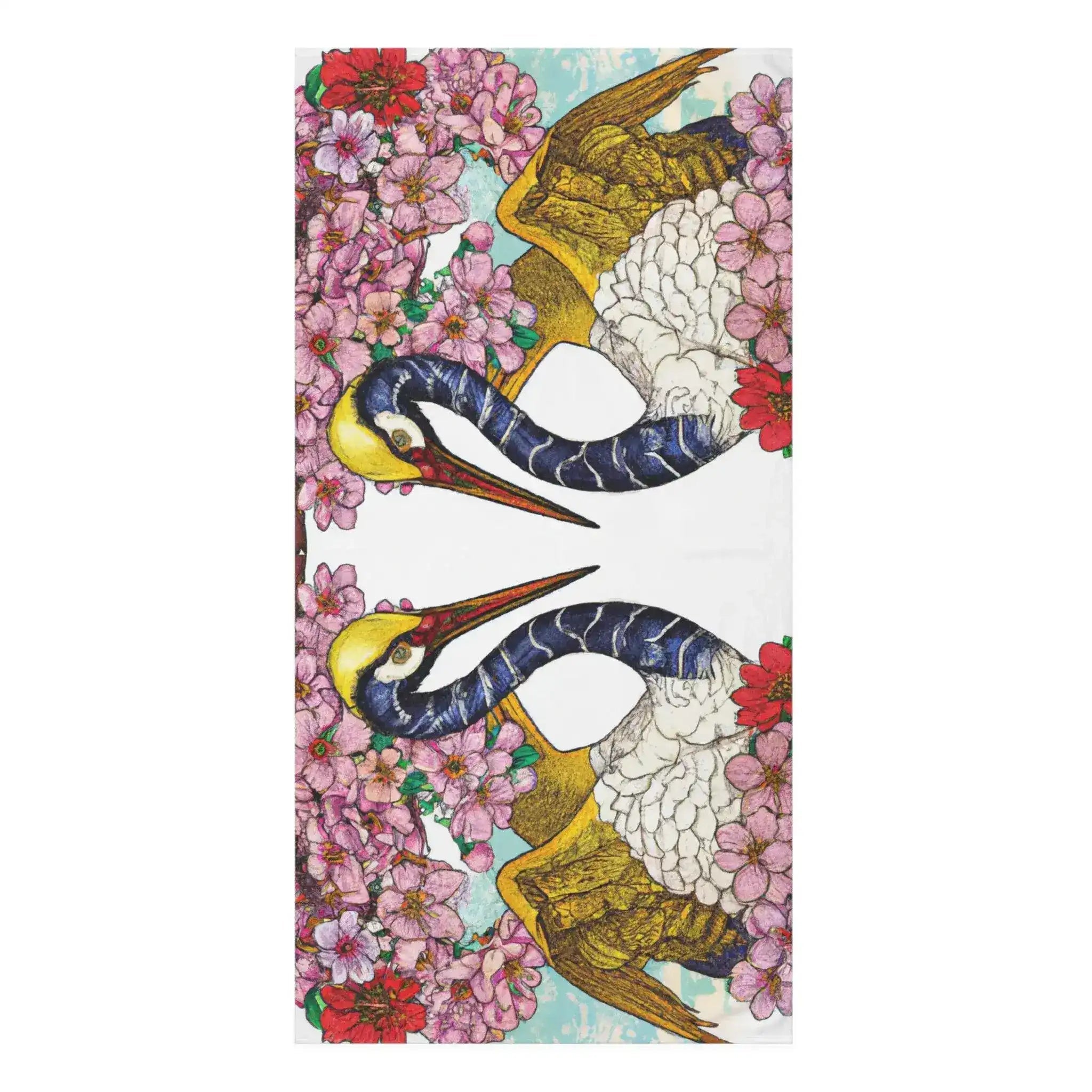 Birds of Heaven Mink-Cotton Towel - MAIA HOMES