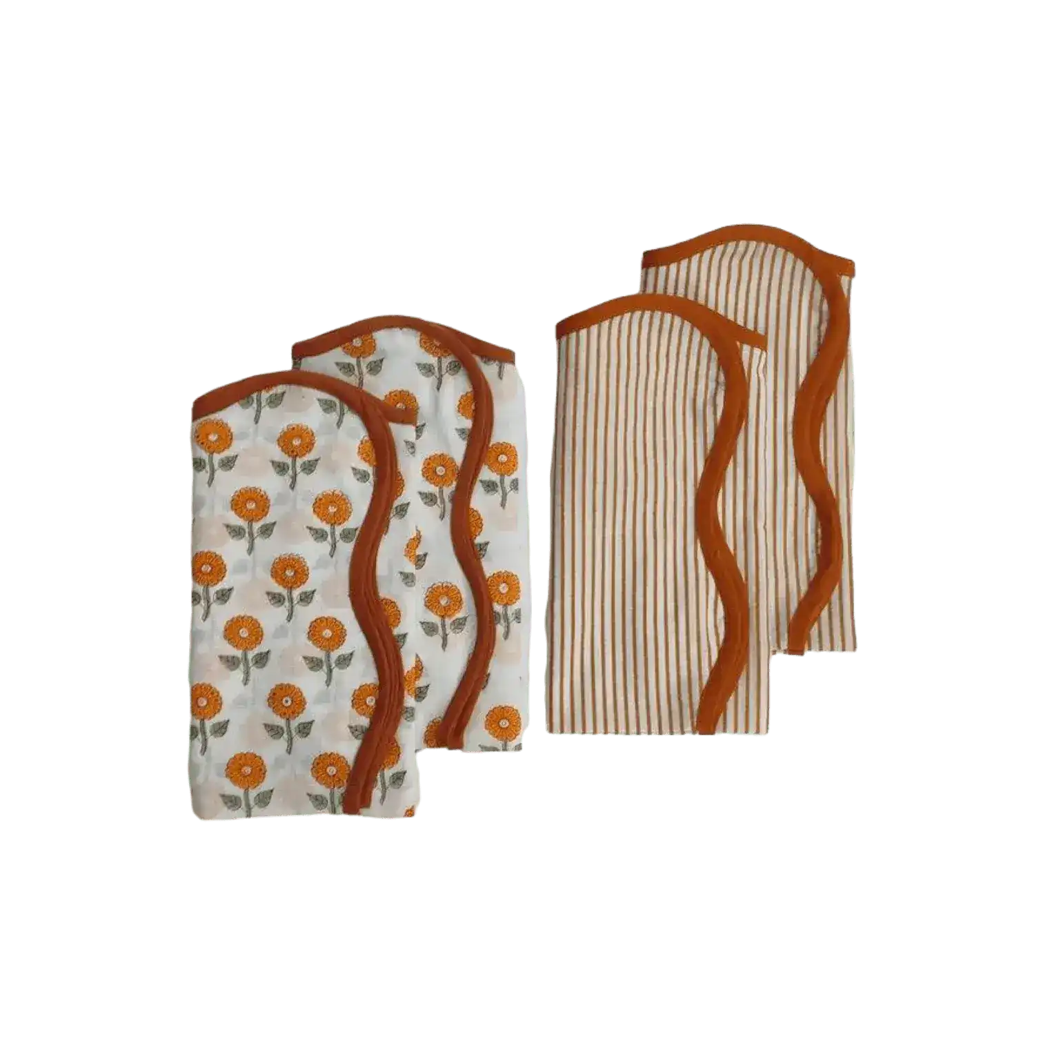 Blossoming Nursery Hand Block Printed Cotton Napkins