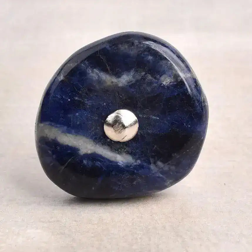 Blue Natural Gemstone Cabinet Knobs - Set of 4 - MAIA HOMES